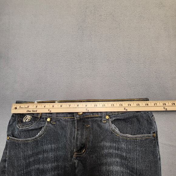 Ruff Rryders Capri Jeans Womens 10 Blue Straight Distressed Y2K Embroidered - Picture 8 of 10